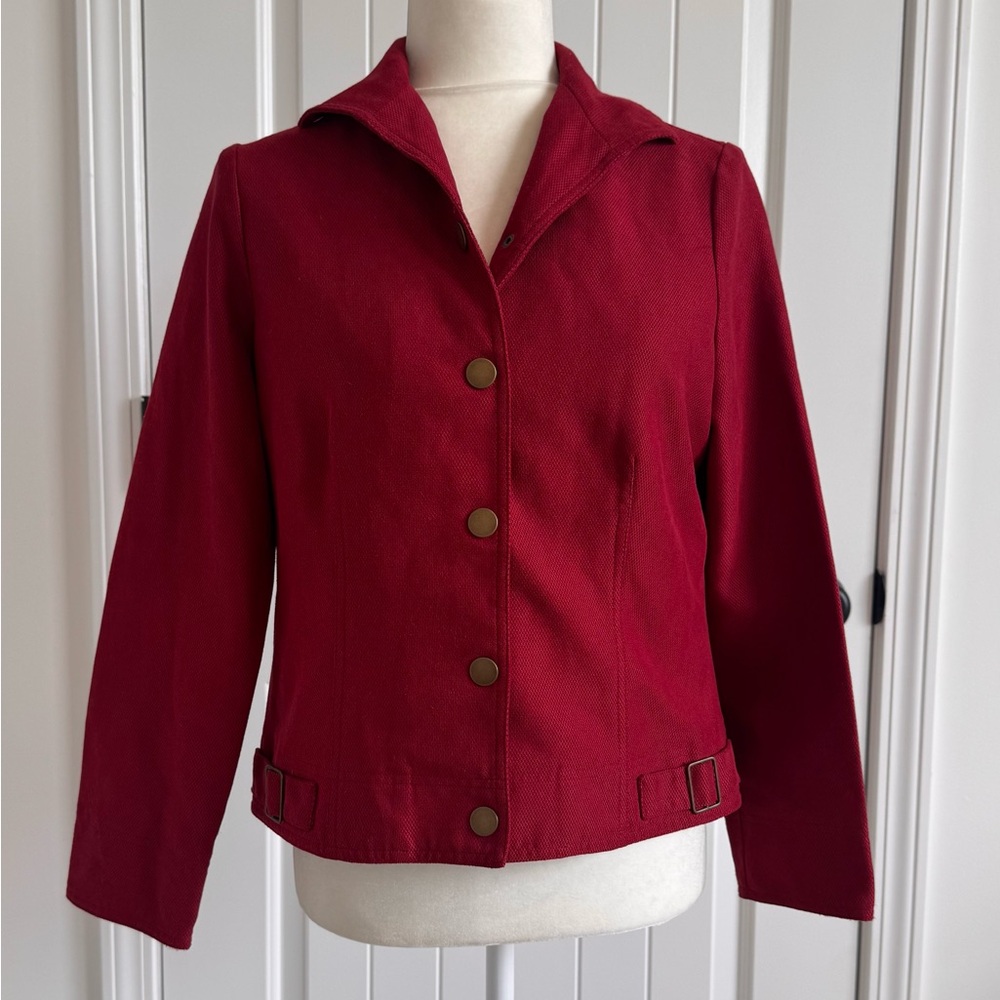 Requirements Size Small Dark Red Button-Front Unlined Jacket - Picture 1 of 10